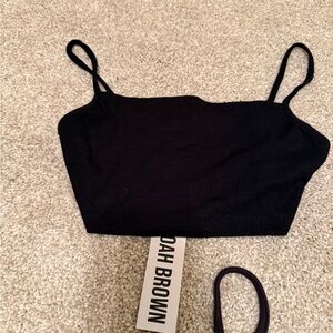 Joah Brown Black Set of 3 tank tops/bras size XS/S NWT